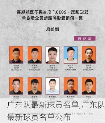 广东队最新球员名单,广东队最新球员名单公布