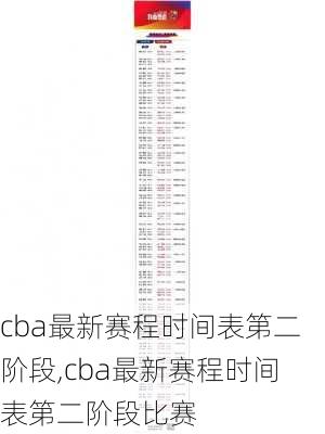 cba最新赛程时间表第二阶段,cba最新赛程时间表第二阶段比赛