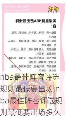 nba最佳阵容评选规则最低要出场,nba最佳阵容评选规则最低要出场多久