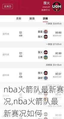 nba火箭队最新赛况,nba火箭队最新赛况如何