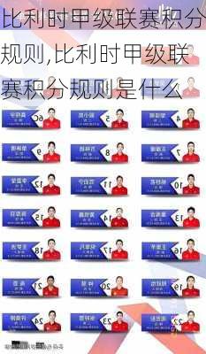 比利时甲级联赛积分规则,比利时甲级联赛积分规则是什么
