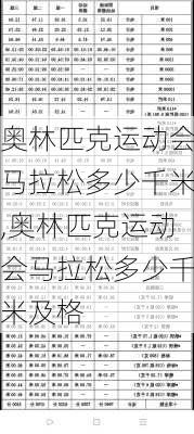 奥林匹克运动会马拉松多少千米,奥林匹克运动会马拉松多少千米及格