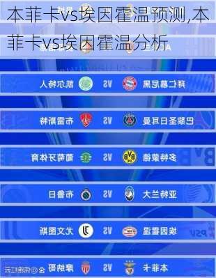 本菲卡vs埃因霍温预测,本菲卡vs埃因霍温分析