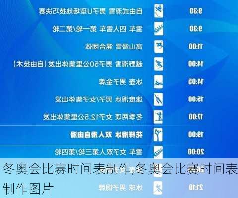 冬奥会比赛时间表制作,冬奥会比赛时间表制作图片