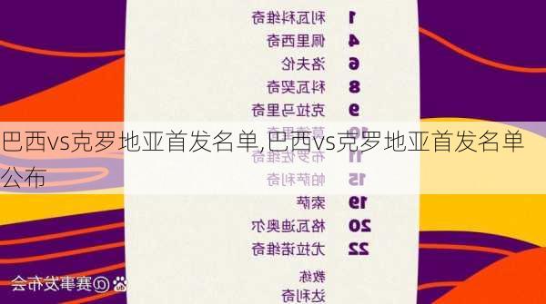 巴西vs克罗地亚首发名单,巴西vs克罗地亚首发名单公布