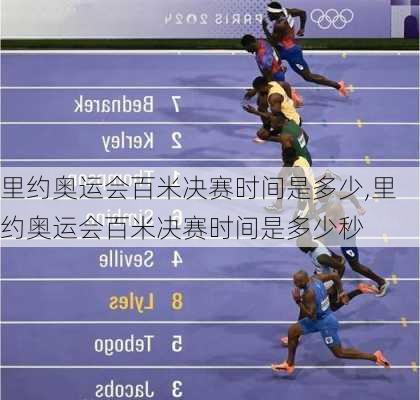 里约奥运会百米决赛时间是多少,里约奥运会百米决赛时间是多少秒