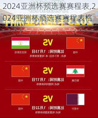 2024亚洲杯预选赛赛程表,2024亚洲杯预选赛赛程表格