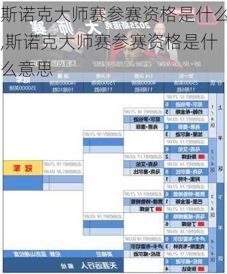 斯诺克大师赛参赛资格是什么,斯诺克大师赛参赛资格是什么意思