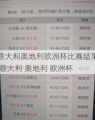 意大利奥地利欧洲杯比赛结果,意大利 奥地利 欧洲杯