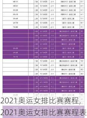 2021奥运女排比赛赛程,2021奥运女排比赛赛程表